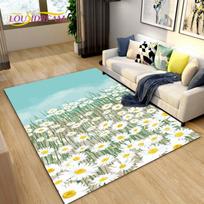 3D Nordic Flower, Daisy Area kilimėlis,Svetainės miegamojo sofos kiliminės dangos kilimėlis virtuvės dekoravimui, Vaikų žaidimų neslystantis grindų kilimėlis 40x60cm