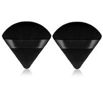 2/6Pcs Triangle Velvet Powder Puff Pizza Flours Mini Face Makeup sponge Cosmetics Washable Lightweight Makeup Tool beige