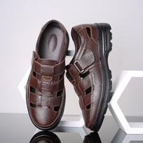 38-48 Men Soft Sandals Comfortable Men Summer Shoes Leather Sandals Big Size 48 Sandals Men Roman Breathable Men Casual Shoes 42 gray