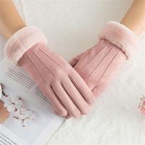 Moteriškos žieminės šiltos pirštinės Riešinės pirštinės vairavimo slidinėjimo pirštinės One Size rožinė