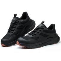 Labor Protection Shoes Men's Steel Toe Cap Anti-Smashing and Anti-Penetration Summer Large Mesh Breathable Deodorant Sports Safety Shoes 36