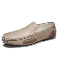 Plus Size Handmade Genuin Leather Men's Shoes Loafers Comfortable Casual Shoes Men Driving Shoes Moccasins Men Flats Shoes 38 smėlis