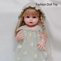 55CM 22Inch Can Stand Reborn Baby Lifelike Girl Doll Full Soft Silicone Body Princess Toddler Bebe Birthday Gift 55cm gray