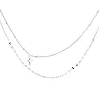 Cross Star Double Sequin Choker Necklace Hip Hop Personality Choker Female Collarbone Chain Lip Chain