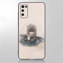 Ežiukas rūke telefono dėklas Samsung Galaxy A12 A02S A22 A32 A52 A72 A71 A51 A41 A31 A21 A11 A50 A70 A10S A20S juodas dangtelis Samsung A02 white