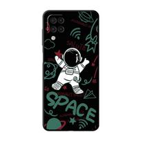 Minkštas dėklas Smaung Galaxy A52 A13 A53 A12 A51 A32 A21s A33 A22 A23 A31 A03 A72 A41 A11 A04 telefonui, animacinis vėsus astronautas Samsung A73 black