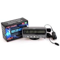 LCD automobilių elektroniniai laikrodžiai, automobilio vidaus ir lauko termometras, įtampos stebėjimas, žadintuvas, daugiafunkcis stalas 11x6.5x4.5cm pilka