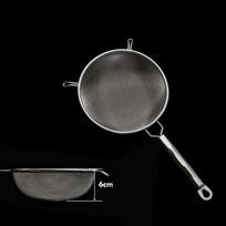 304 nerūdijančio plieno buitinis kiaurasamtis su dviguba ausimi, kieta rankena, kryžminio audinio tinklelio filtras virtuvė 18cm in diameter gray