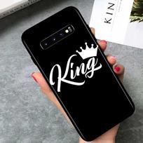 King Queen Couples for Samsung Galaxy Note 20 S20 FE Lite Ultra 10 9 8 Pro S10E S10 5G S9 S8 S7 S6 Plus Black Phone Case Samsung Note20 Ultra