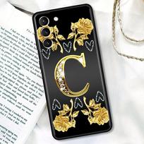 Soft Case For Samsung Galaxy S20 FE S21 Ultra S9 S10 Plus S22 S23 S24 Black Matte Phone Cover Gold Rose Letter Galaxy S20