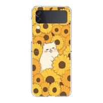 Phone Case For Samsung Galaxy Z Flip 3 4 5 Transparent fold High Hard PC Shell For Galaxy Z Flip 3 5 Clear Cover flower 12 Galaxy Z Flip 4