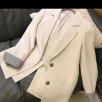 Spring and Autumn Women's Small Suit Spring and Autumn Niche British style casual suit jacket plus size XS smėlis
