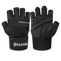 Summer Outdoor Fitness Sports Wrist Strap Non-slip Half Finger Gloves L juoda