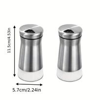 2 Pcs Kitchen Supplies Stainless Steel Seasoning Bottle Seasoning Jar  Pepper Bottle  Barbecue Glass Seasoning Bottle  Cumin Sprinkling Jar 2pcs gray