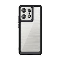 Skaidrus PMMA dėklas, skirtas Motorola Edge 50 Pro 50Pro Edge50Pro spalvingam minkštam kraštui, nugaros apsaugai, apvalkalui nuo skilimo kietu dangteliu For Motorola Edge 50 Pro white