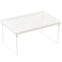 Storage Rack Shockproof Space-saving Plastic Single Layer Desk Organizer for Dorm L white
