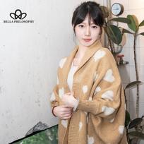 Fall Winter New Knitted Sweater Loose Lazy Knit Cardigan Cardigan Big Size Women's Jacket Female Sweater one size geltona