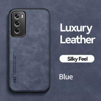 KEYSION Luxury Retro PU Leather Case for OPPO Reno12 Pro 5G Soft Silicone+PC Shockproof Phone Back Cover for OPPO Reno 12 Pro 5G for OPPO Reno12 5G mėlyna