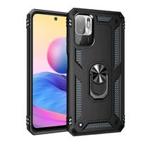 Dvisluoksnis magnetinis žiedo šarvuotas dėklas Xiaomi Redmi Note 10T 5G Note10T Red Mi Note 10 Pro 10S POCO X3 NFC F3 M3 Pro dangtelis Redmi Note 10 4G juoda