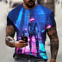 New E-sports DJ Singer Space Astronaut Anime Manga 3D Printing Pattern Men's T-shirt Street Male Super Handsome Version S-5XL S balta