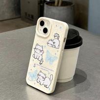 Butterfly Cat case fits Apple 15/14/13/12/11/PRO/PROMAX/XSMAX/XR/XS/X models. iPhone 14 Pro white