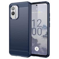 Carbon Fiber Texture TPU Case for Nokia X30 X100 XR20 X10 X20 Shockproof Protective Textured Business Full Protection Cover For Nokia X10 mėlyna