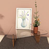 Nordic simple still life oil painting Lavender bonsai art canvas painting living room corridor office home decoration mural No Frame 21*30cm No Frame