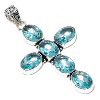 Swiss Blue Topaz Gemstone Handmade 925 Sterling Silver Pendant 2.99  u6n75