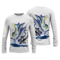 3D Men's Fishing Shirts Pinting Fishing Apparel Breathable T-Shirt Long Sleeve Outdoor Sports Crewneck Fishing Shirt S