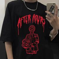 Fashion Rapper The Weeknd After Hours Summer T-Shirt Harajuku Men Women Unisex Black Tees Cotton Short Sleeve Tshirt Streetwear S brown