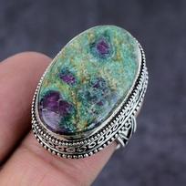 Ruby Fuchsite Gemstone Handmade 925 Sterling Silver Jewelry Ring Size 7 z5y00