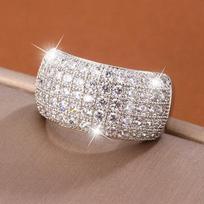 Fashion Light Luxury Full Zircon AAAA Ring for Ladies High Quality Shiny AAA Boutique Wedding Brida Jewelry  Ring For Women 10 balta