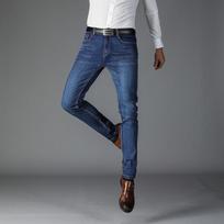 Fashion Men'S Pants, Spring And Autumn Elastic Jeans, Men'S Light Business Small Straight Leg Pants 28 mėlyna