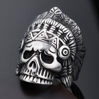 S925 silver ring jewelry retro Thai silver personalized ring domineering ring men's rock punk skull Halloween 7