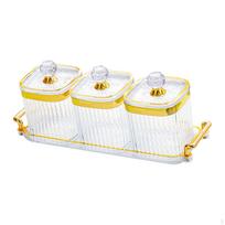 Fruit Platter Set for Celebrations Clear 3 grid white