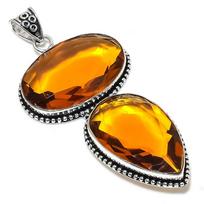 Natural Honey Topaz Gemstone Handmade 925 Sterling Silver Pendant 3.55  v2g85