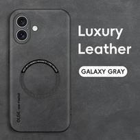 Magnetinis retro odinis minkštas dėklas, skirtas iPhone 16 Pro Plus Max iPhone16 Pro Max belaidžio įkrovimo telefono dėklo dangtelis For iPhone 16 pilka