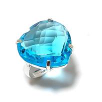 Natural Swiss Blue Topaz Gemstone 925 Sterling Silver Gift Ring Size 9 D0t15