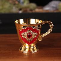 1 vnt. 30 ml retro metalo aliuminio lydinio vyno stiklo taurė daugkartinio naudojimo baro indai Handle Gold beige