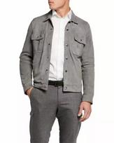 Grey Handmade Stylish Casual Party Fashionable Men's Real Suede Leather Shirt XS pilka