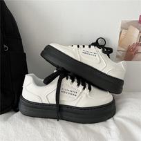 White Shoes Leather Surface Students' Street Shot Versatile Casual Sneaker Student Board Shoes Fashion 35 balta