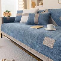 Soft Waxy Texture Chenille Sofa Cushion, Universal Light Luxury Sofa Towel for All Seasons, Solid Color High-end Cushion 70*70cm