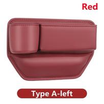 1vnt odinė automobilio sėdynės tarpo tvarkyklė daugiafunkcinė automobilio konsolės šoninė laikymo dėžutė Class A left side raudona