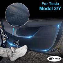 Automobilių durų Apsauginė plėvelė, apsauganti nuo smūgio, lipdukai, skirti Tesla Model 3 model Y - anglies pluošto apdailos priedai Model 3