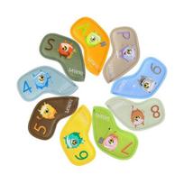 9 vnt. golfo lazdų galvučių uždangalai Golfo lazdos pleišto geležies apsauginis galvutės uždangalas Storas dirbtinės odos golfo geležies galvučių uždangalai Golfo aksesuarai įvairiaspalvis