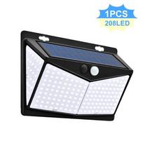208LED Lauko Sieninis Šviestuvas Judesio Jutiklio Šviestuvas Vandeniui Belaidis Apsaugos Saulės Sieninis Šviestuvas 3 Režimai Sodas Takas Takas 1PC