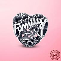 Beads 925 Silver Infinity Love Mum Heart Mom Dangle Charms Fit Charms  Bracelet Plata de ley 925 Silver Original Jewelry white