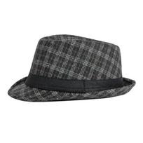 Spring Autumn Winter Woolen Jazz Hat for Men British Retro Thick Plaid Hat for Women Bowler Hat juoda
