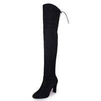Women Boots Autumn Winter Stretch Slim Thigh High Boots Fashion Over The Knee Boots Thin High Heels Shoes Zapatos Para Mujeres 35 white