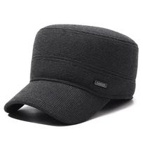 Men's Winter Middle-Aged and Elderly Woolen Flat Cap Outdoor Coldproof Thick Ear Protection Warm Cap pilka